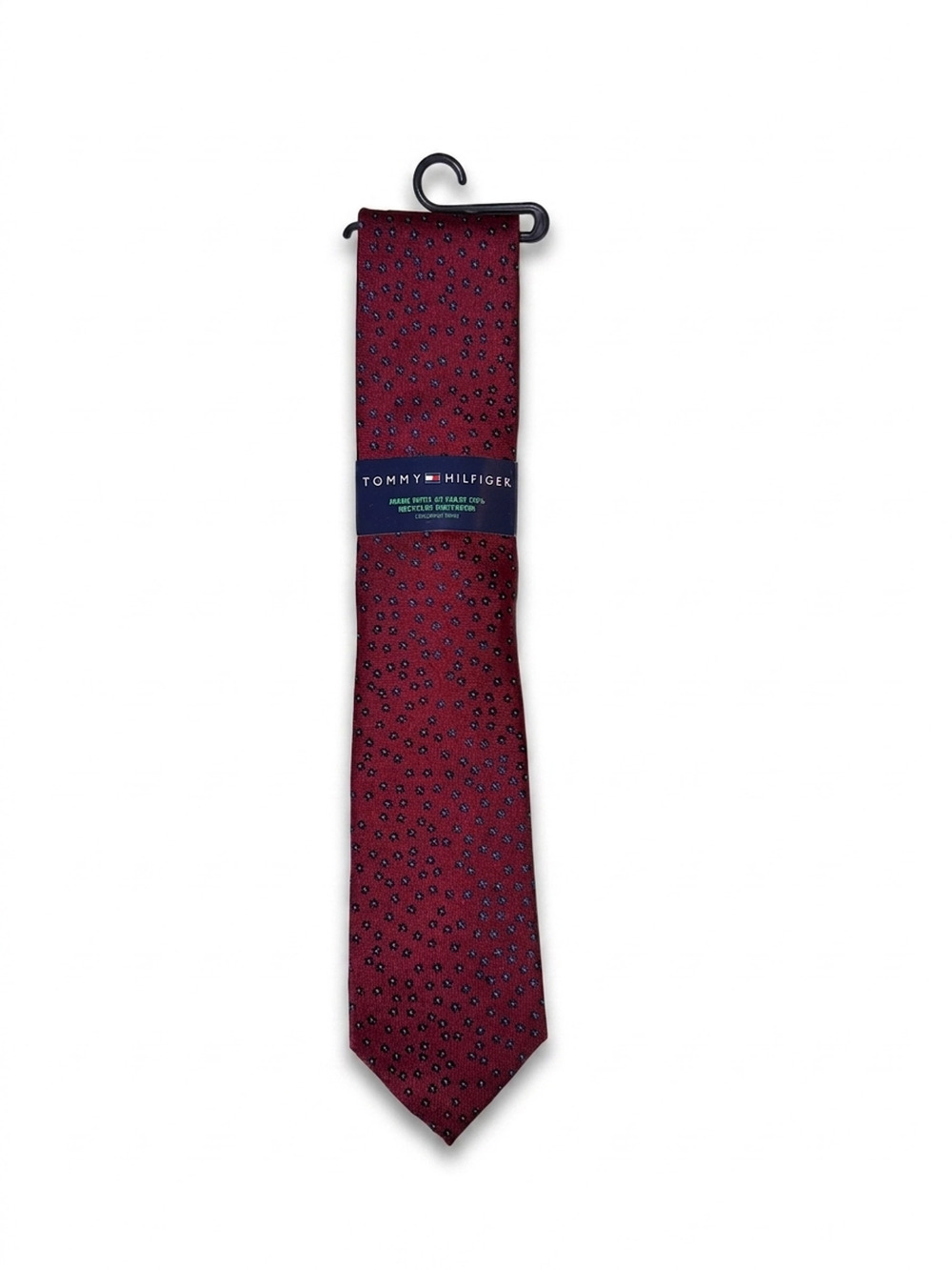 Tommy Hilfiger Tie | Red with Blue Accents | One Size | Minimalist Floral